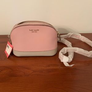 Kate Spade Spencer Small dome Crossbody Pink two tone Org $158